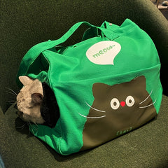 Cute Portable Cat Canvas Carrier bag, gallery 2