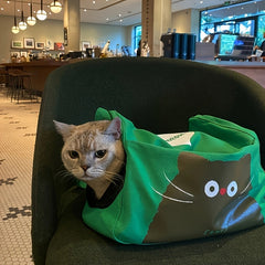 Cute Portable Cat Canvas Carrier bag, gallery 4
