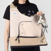 Portable Large Capacity Pet Sling Carrier Bag - Hands-Free Cat/Dog Carrier with Adjustable Strap, Peek Hole, Roll-Up Window