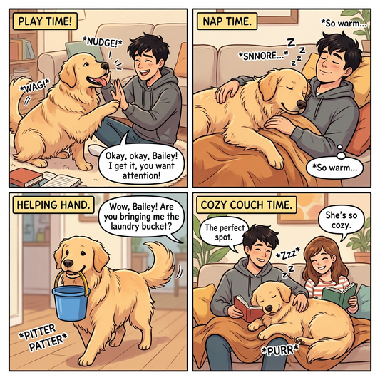 Bilu the Golden Retriever: Dad's Favorite Pillow and Loyal Companion