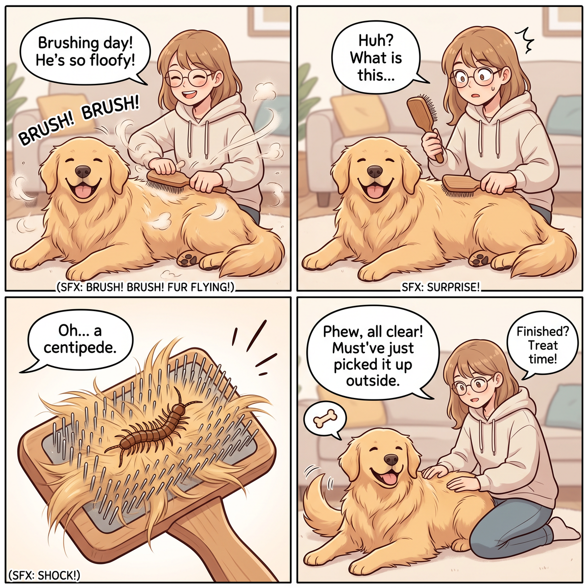 The Shocking Discovery During Dog Grooming: A Centipede Surprise!
