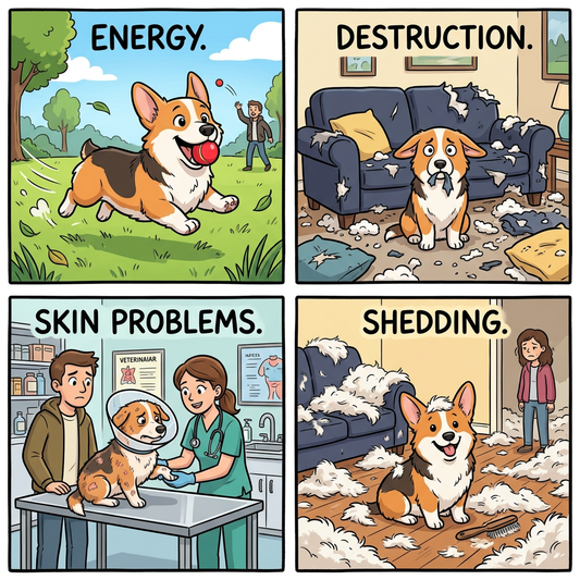 Corgi Ownership Challenges - 4 Panel Comic
