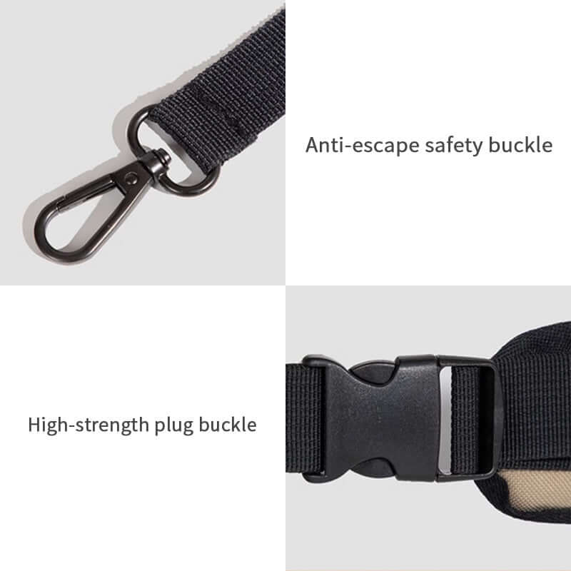 Front-Facing Cuddle Pet Carrier Backpack: Anti-escape safety buckle & high-strength plug buckle for secure pet transport.